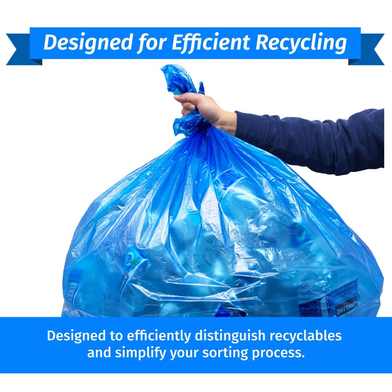 Reli. SuperValue 55-60 Gallon Recycling Bags | 75 Count | Blue Trash Bags | Made in the USA - Image 4